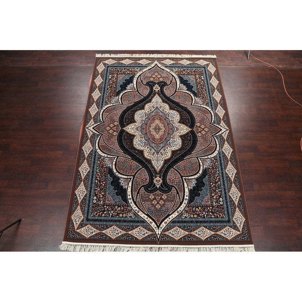 Oriental Tabriz Classical Qom Persian Oriental Area Rug - 11'7" x 8'1"