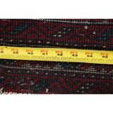 Geometric Traditional Balouch Persian Runner Rug Wool Hand-knotted - 3'3" x 6'10"