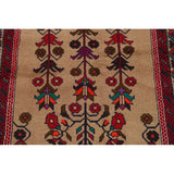 Geometric Traditional Balouch Persian Runner Rug Wool Hand-knotted - 3'3" x 6'10"