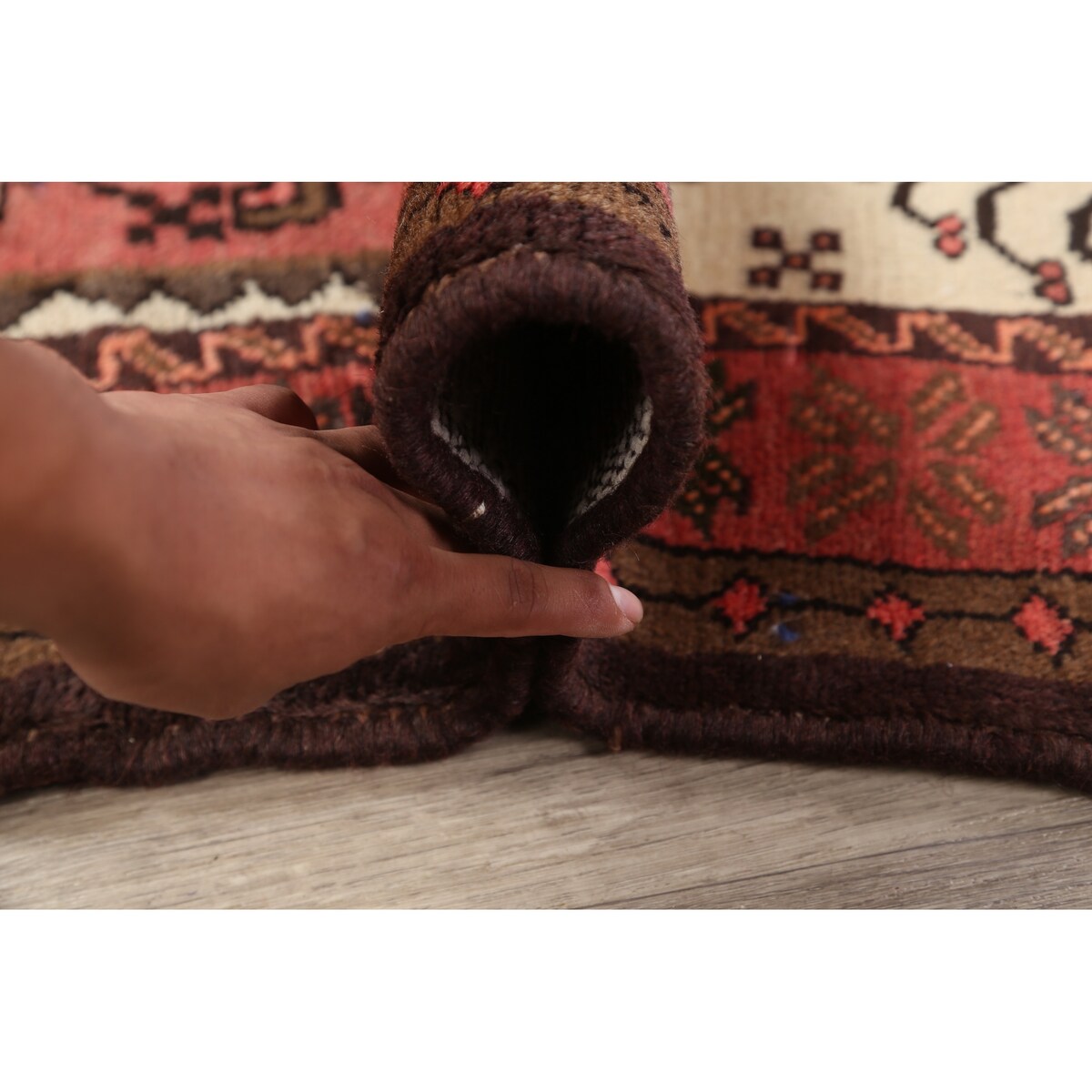 Geometric Traditional Hamedan Persian Area Rug Wool Hand-knotted - 4'4" x 6'0"