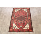 Geometric Traditional Hamedan Persian Area Rug Wool Hand-knotted - 4'4" x 6'0"