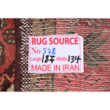 Geometric Traditional Hamedan Persian Area Rug Wool Hand-knotted - 4'4" x 6'0"