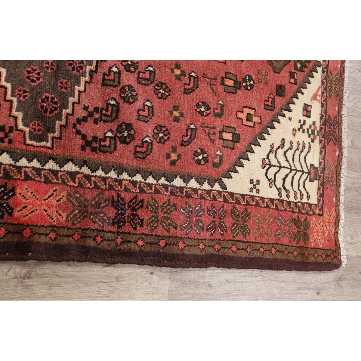 Geometric Traditional Hamedan Persian Area Rug Wool Hand-knotted - 4'4" x 6'0"