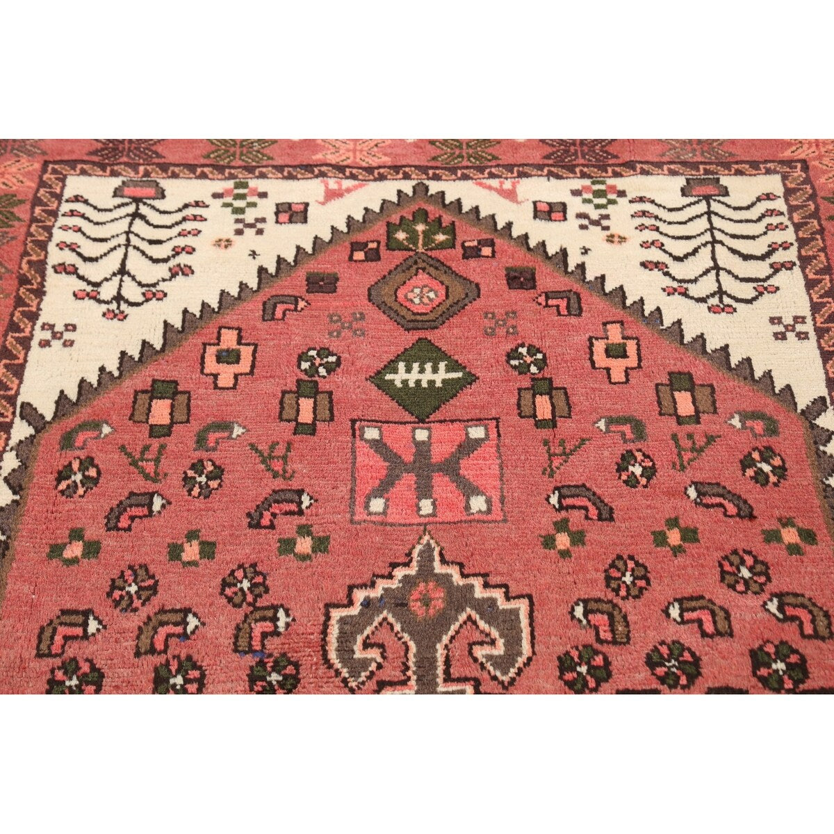 Geometric Traditional Hamedan Persian Area Rug Wool Hand-knotted - 4'4" x 6'0"
