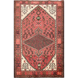 Geometric Traditional Hamedan Persian Area Rug Wool Hand-knotted - 4'4" x 6'0"