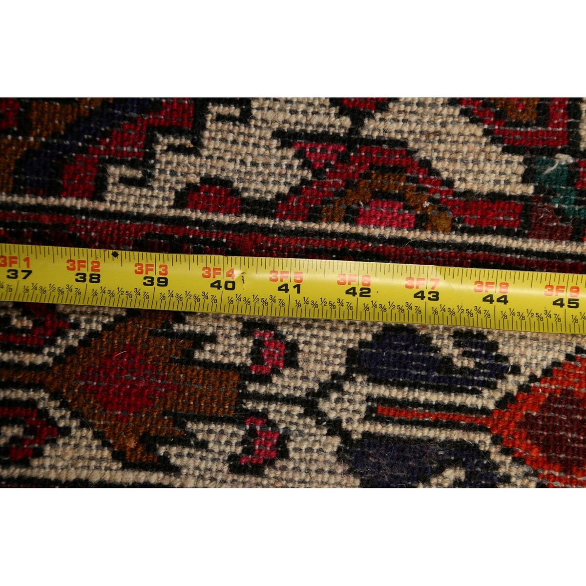 Geometric Traditional Hamedan Persian Wool Area Rug Hand-knotted - 3'6" x 5'3"