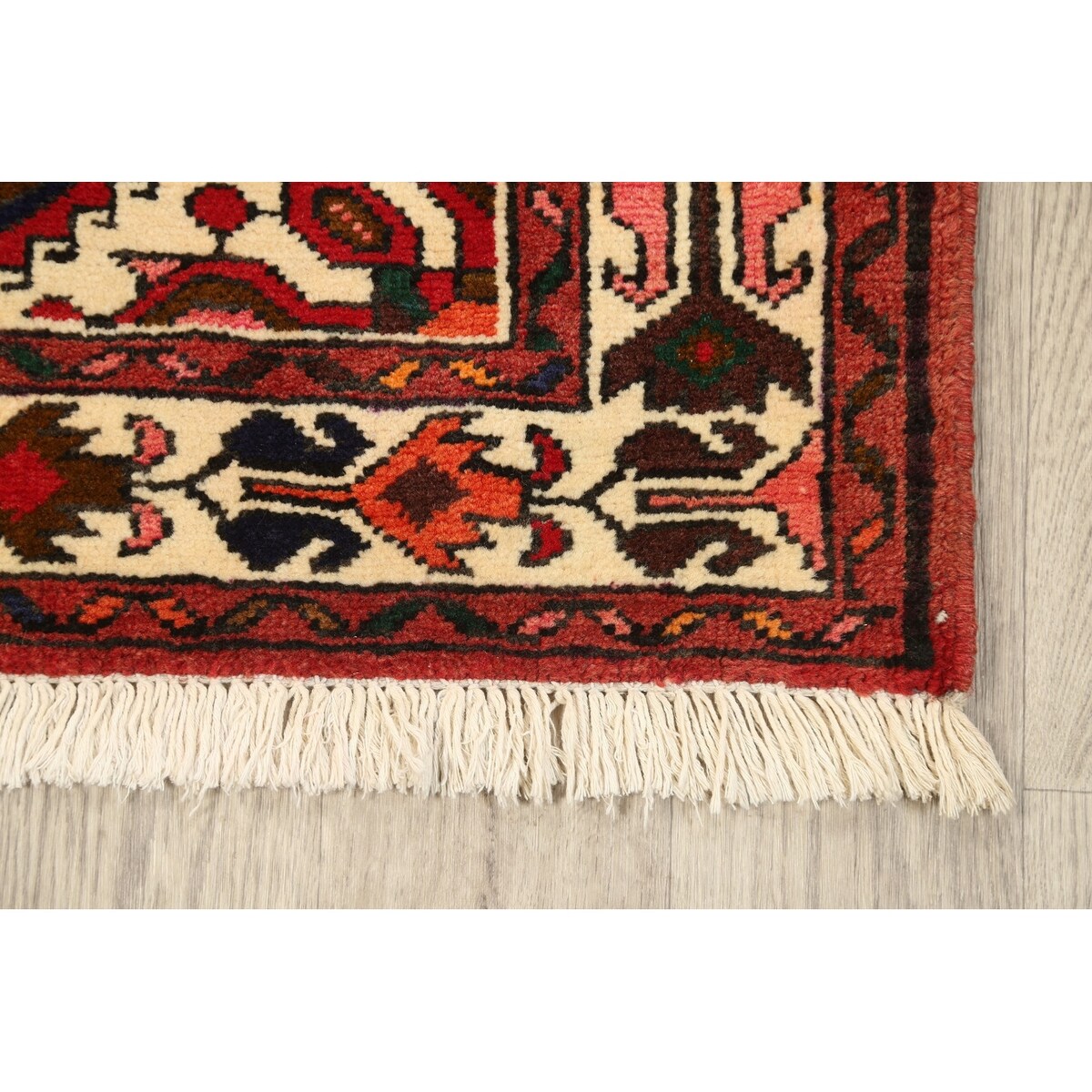 Geometric Traditional Hamedan Persian Wool Area Rug Hand-knotted - 3'6" x 5'3"