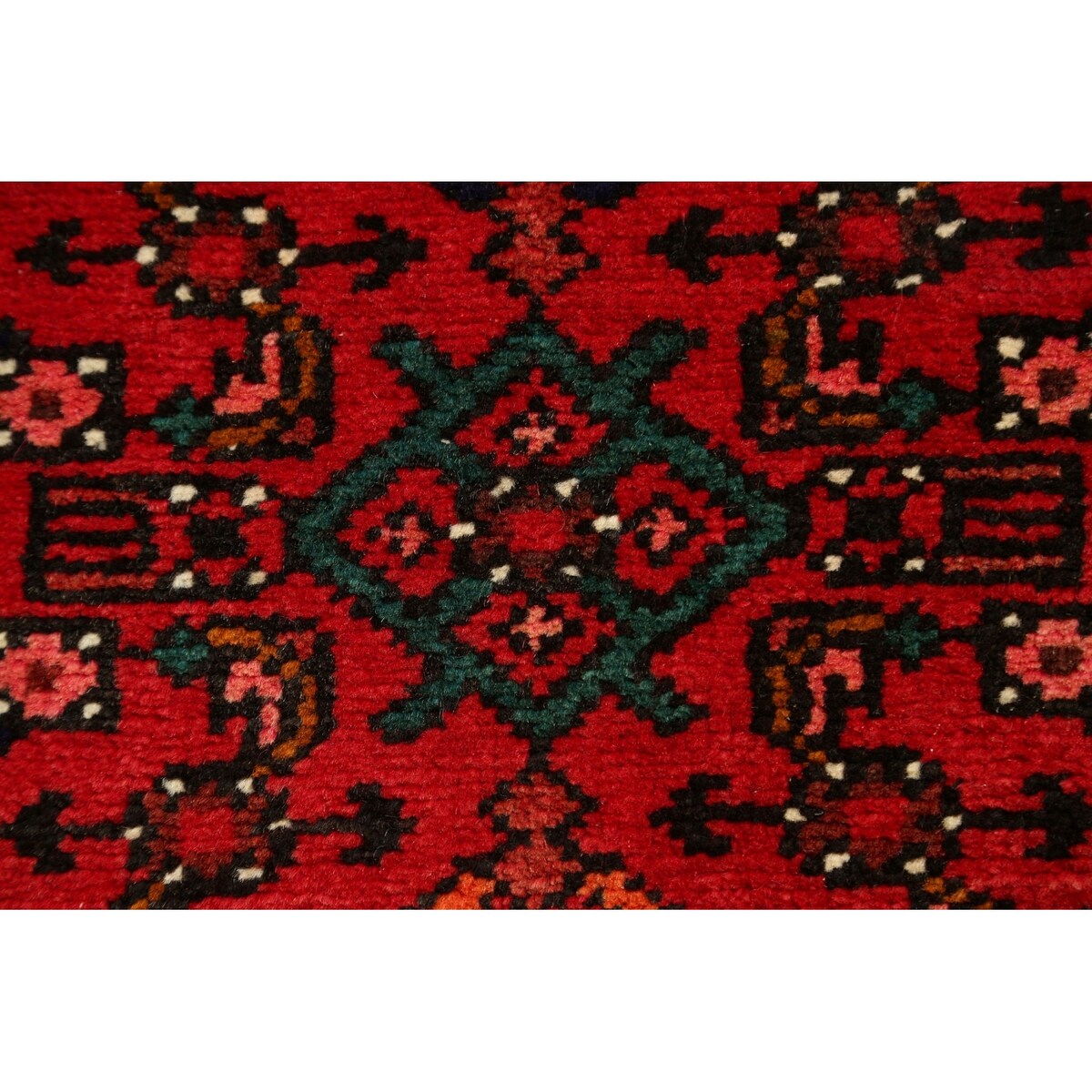 Geometric Traditional Hamedan Persian Wool Area Rug Hand-knotted - 3'6" x 5'3"