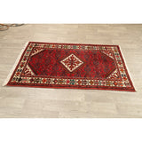 Geometric Traditional Hamedan Persian Wool Area Rug Hand-knotted - 3'6" x 5'3"