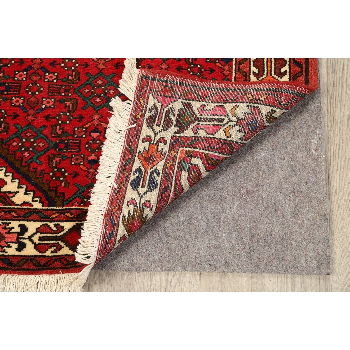Geometric Traditional Hamedan Persian Wool Area Rug Hand-knotted - 3'6" x 5'3"