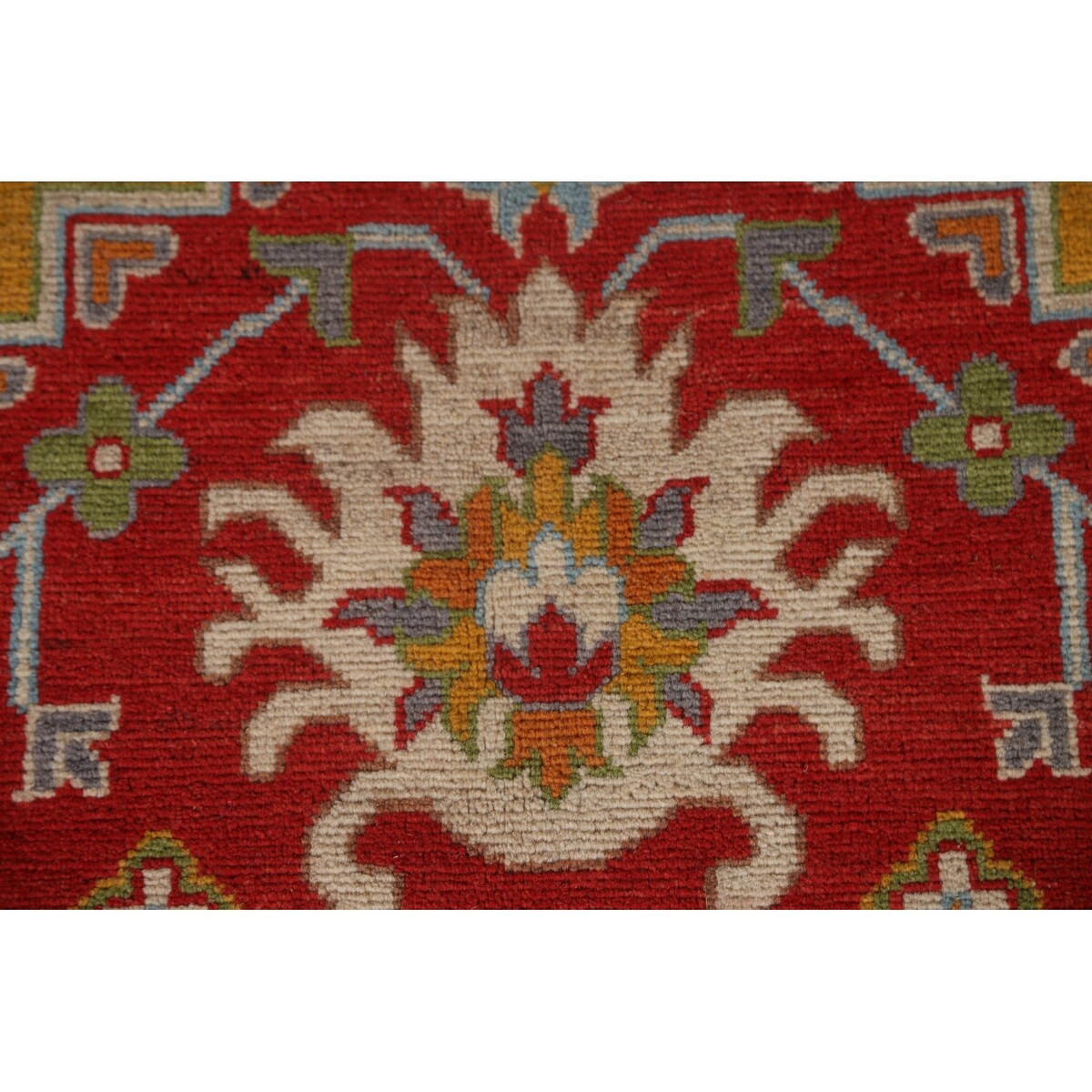 Geometric Traditional Kazak Oriental Area Rug Hand-knotted Wool Carpet - 6'7" x 10'0"