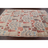 Geometric Tribal Kazak Oriental Home Decor Area Rug Wool Hand-knotted - 6'2" x 9'1"