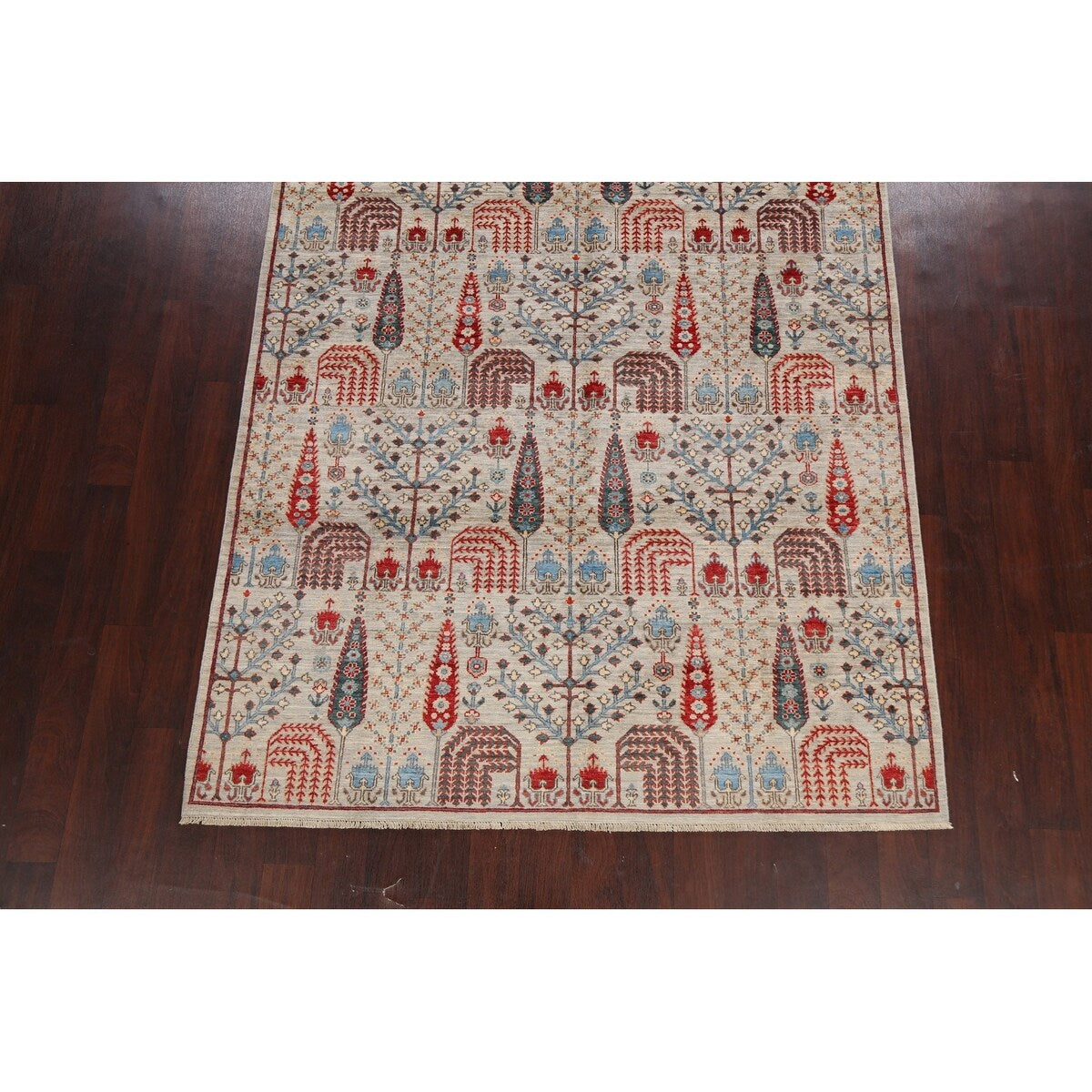 Geometric Tribal Kazak Oriental Home Decor Area Rug Wool Hand-knotted - 6'2" x 9'1"
