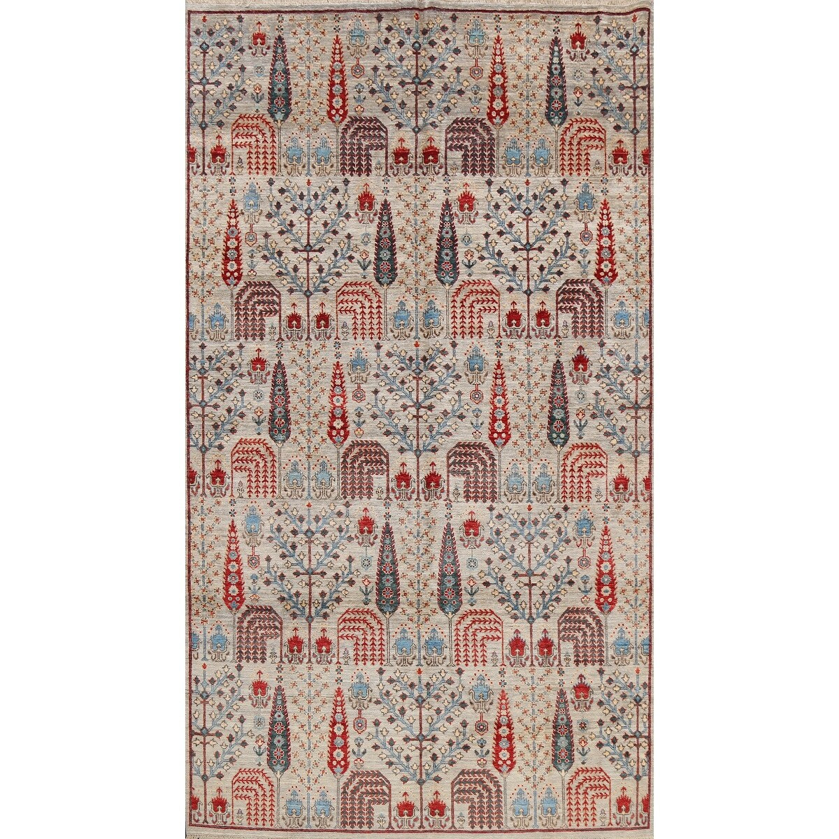 Geometric Tribal Kazak Oriental Home Decor Area Rug Wool Hand-knotted - 6'2" x 9'1"