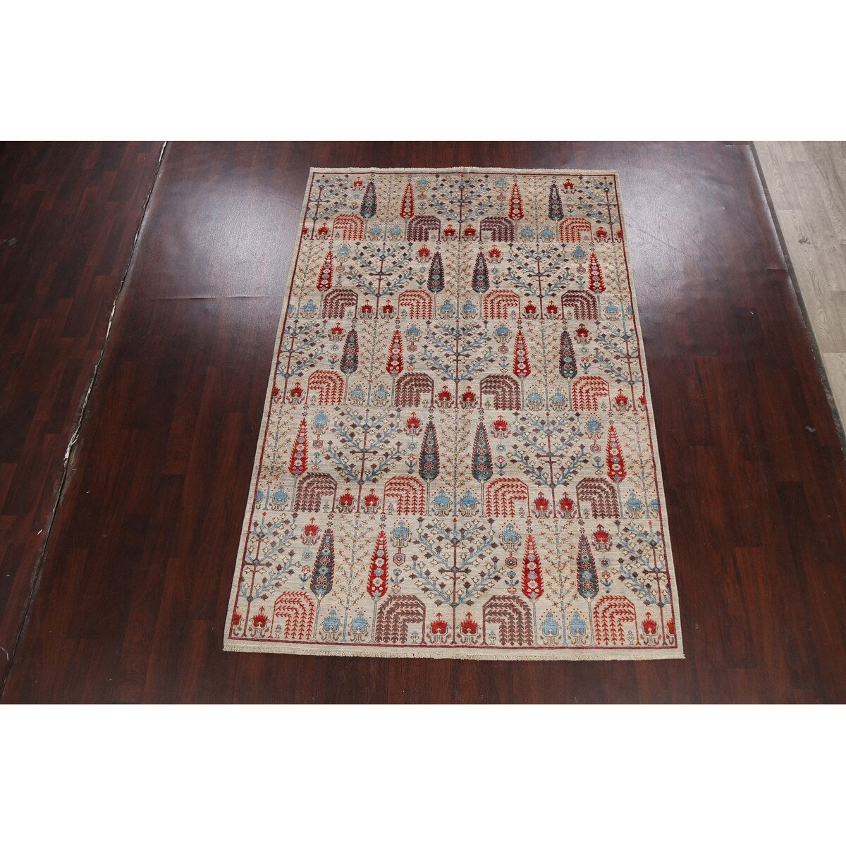 Geometric Tribal Kazak Oriental Home Decor Area Rug Wool Hand-knotted - 6'2" x 9'1"