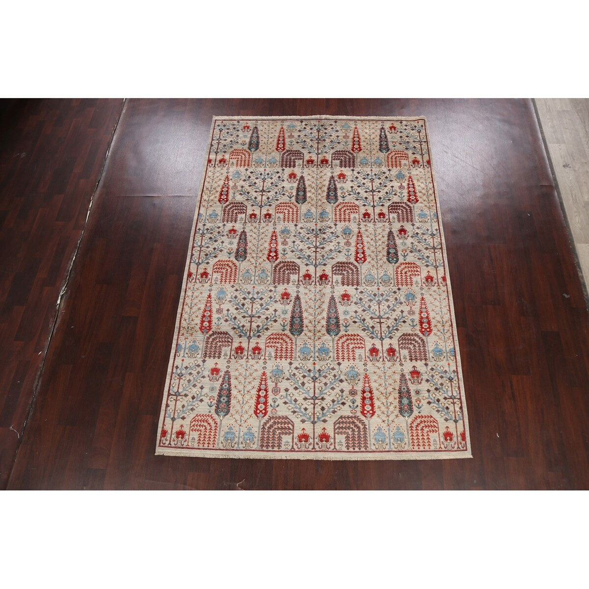 Geometric Tribal Kazak Oriental Home Decor Area Rug Wool Hand-knotted - 6'2" x 9'1"