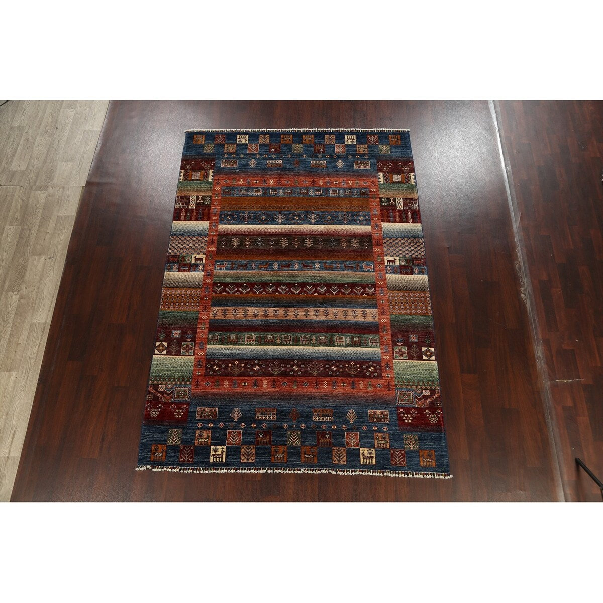 Geometric Tribal Kazak Oriental Living Room Area Rug Wool Hand-knotted - 6'10" x 9'9"