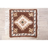 Geometric Tribal Morocan Hand Knotted Oriental Area Rug - 1'2" x 1'3" Square