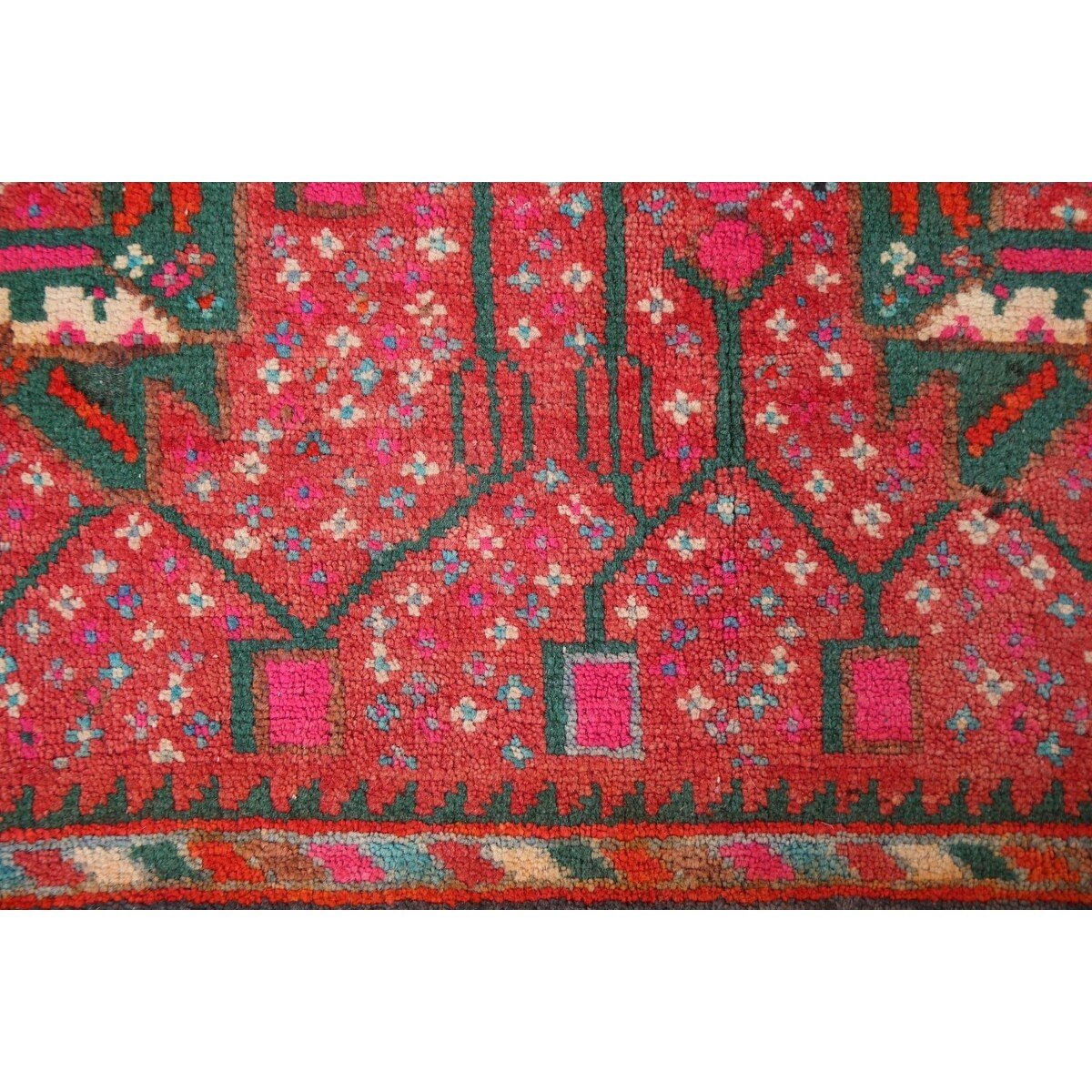 Geometric Turkoman Persian Wool Area Rug Hand-knotted Bedroom Carpet - 1'9" x 2'7"