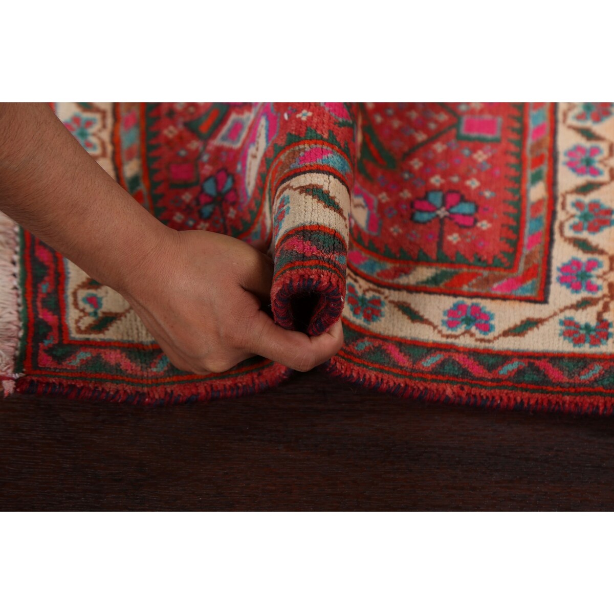 Geometric Turkoman Persian Wool Area Rug Hand-knotted Bedroom Carpet - 1'9" x 2'7"