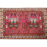 Geometric Turkoman Persian Wool Area Rug Hand-knotted Bedroom Carpet - 1'9" x 2'7"