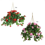 Silk Geranium Hanging Basket