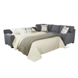 Gerard Grey Sectional Sofa Bed with Queen Gel Memory Foam Mattress