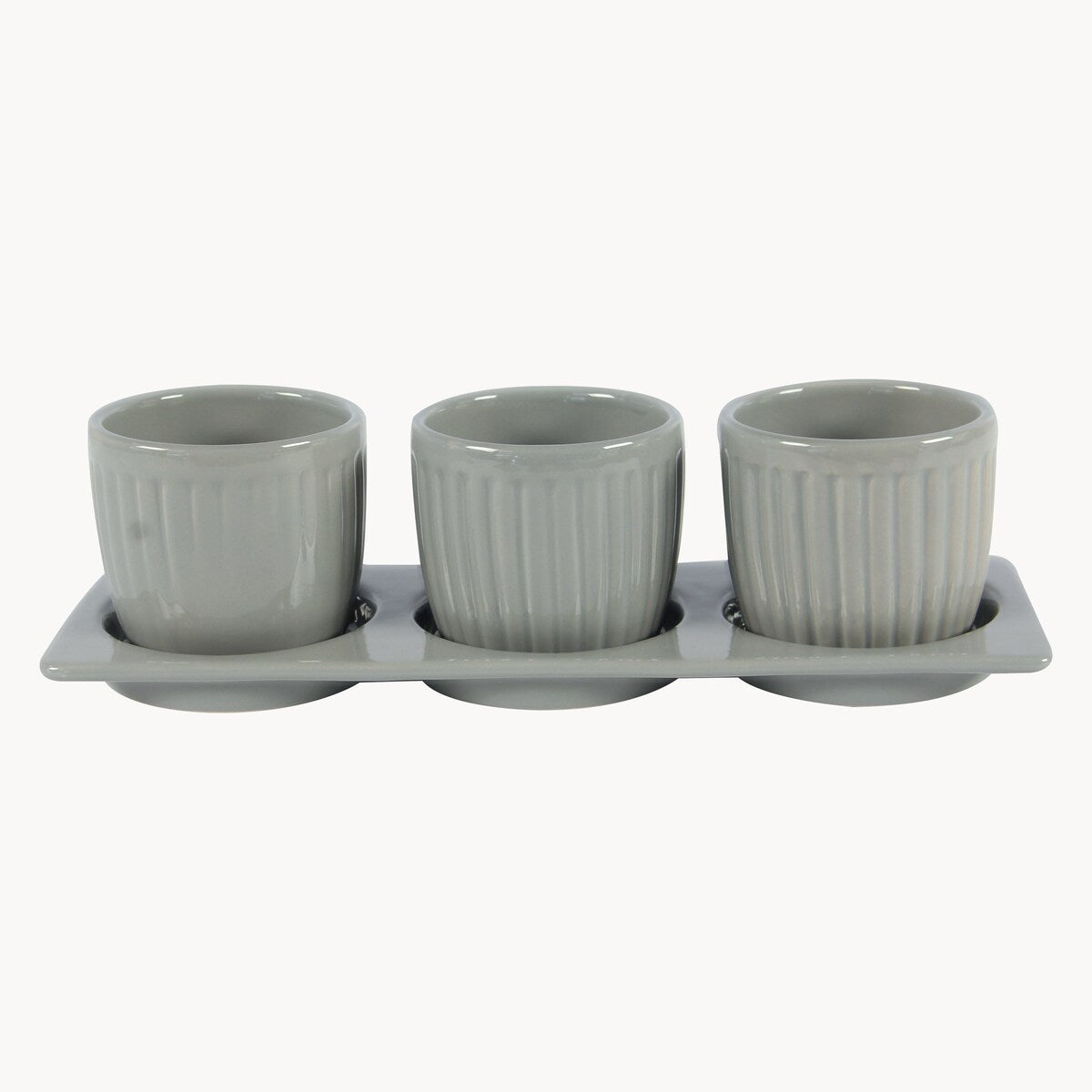 Gerbera Ceramic Planter Set with Disk