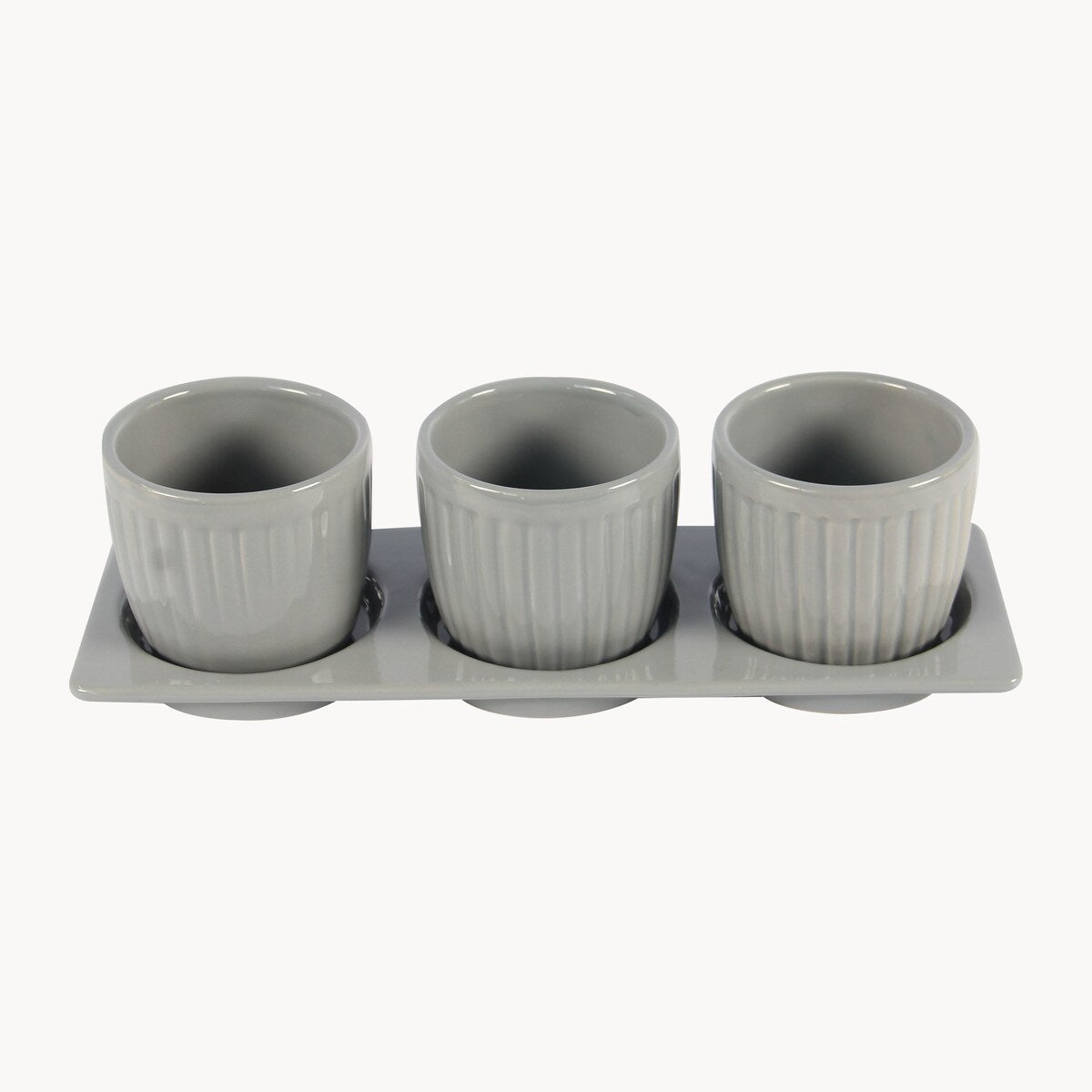 Gerbera Ceramic Planter Set with Disk