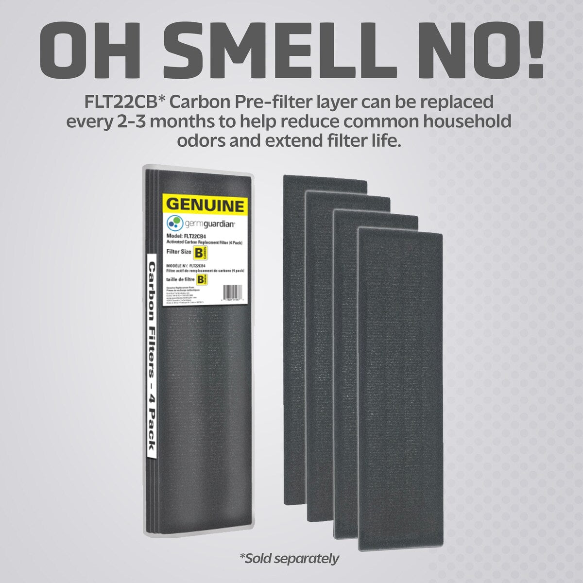 GermGuardian Filter B HEPA Pure Genuine Replacement Filter for Air Purifiers, FLT4825