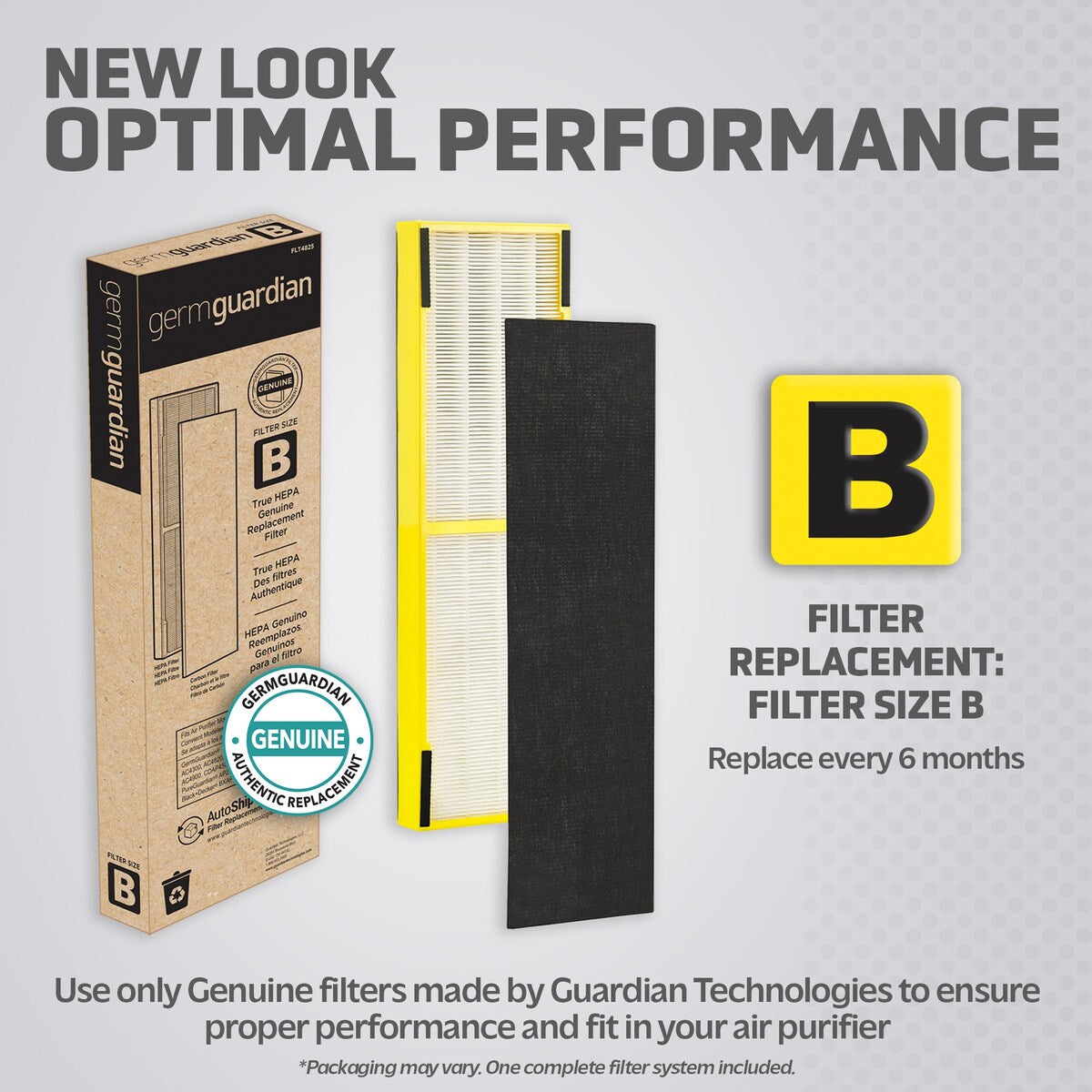 GermGuardian Filter B HEPA Pure Genuine Replacement Filter for Air Purifiers, FLT4825