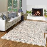 Gertmenian Amiens Moroccan Bohemian Tribal Ivory/Multi-Color Polyester Style Fringe Area Rugs