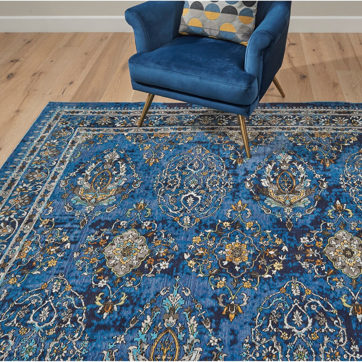 Gertmenian Brea Annet Traditional Oriental Border Blue Area Rug