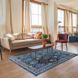 Gertmenian Brea Annet Traditional Oriental Border Blue Area Rug