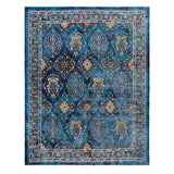 Gertmenian Brea Annet Traditional Oriental Border Blue Area Rug