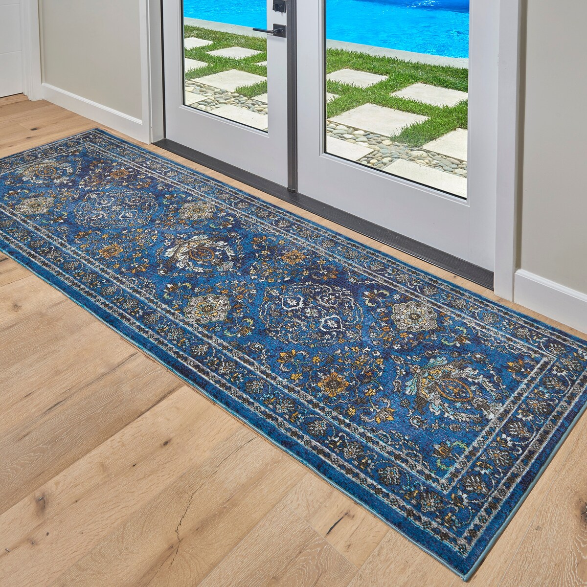 Gertmenian Brea Annet Traditional Oriental Border Blue Area Rug