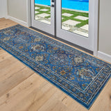 Gertmenian Brea Annet Traditional Oriental Border Blue Area Rug