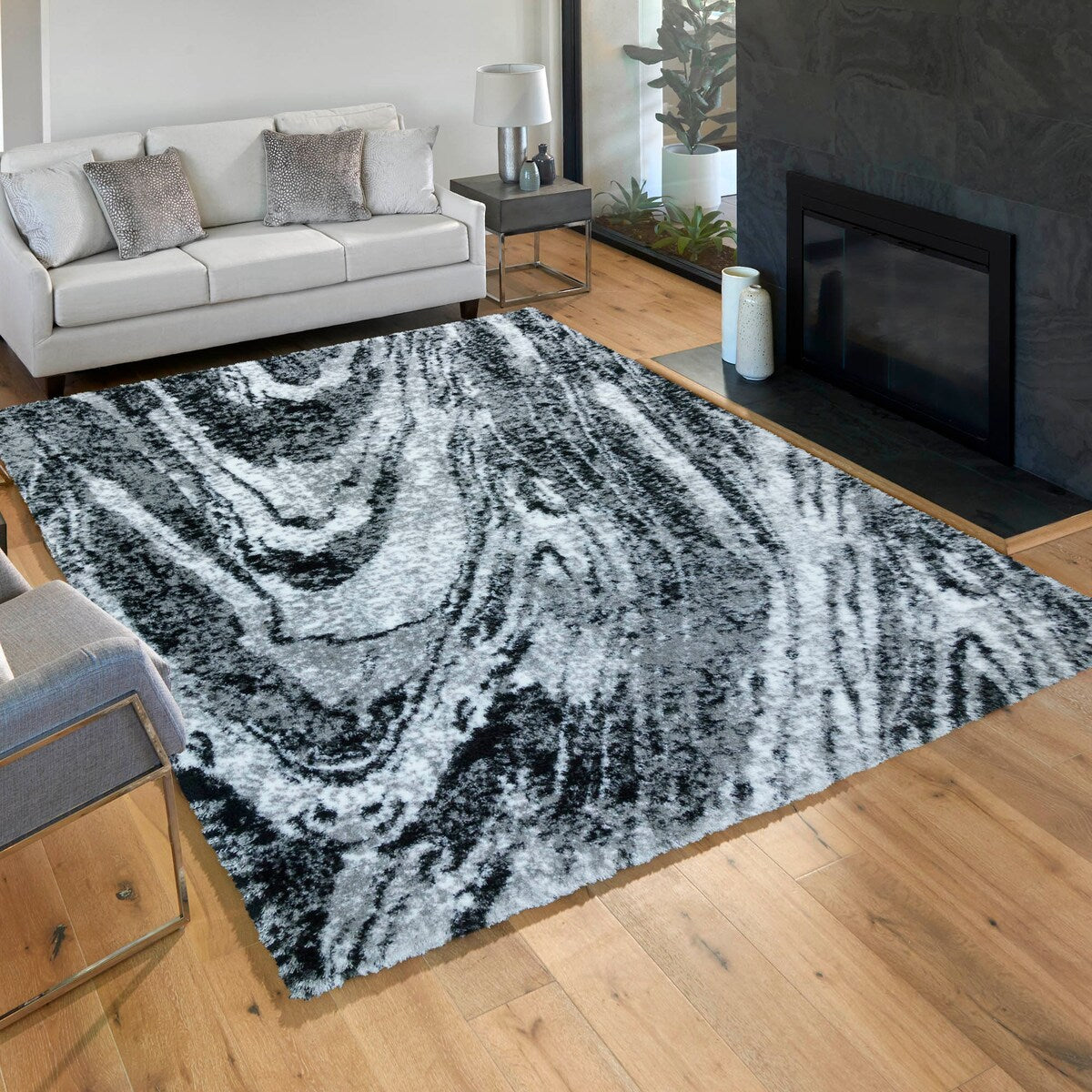 Gertmenian Cali Modern Abstract Thick Soft Deep Plush Shag Area Rug