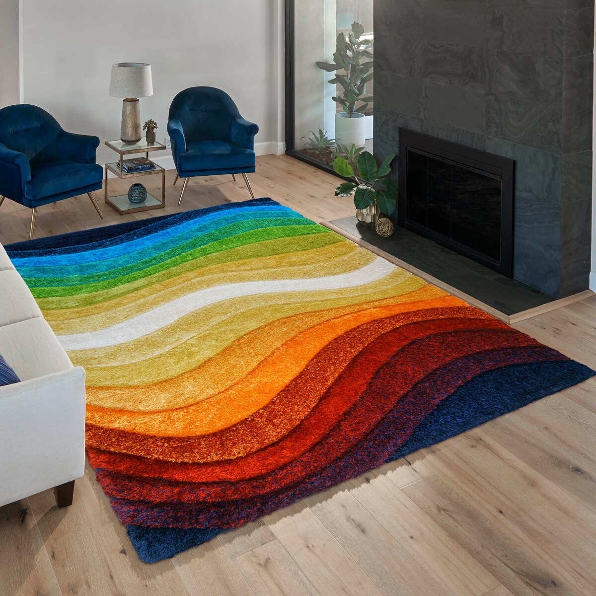 Gertmenian Cali Modern Abstract Thick Soft Deep Plush Shag Area Rug