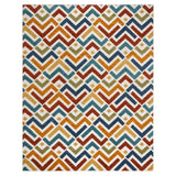 Gertmenian Fosel Allie Modern Geometric Chevron Multi-Colored Indoor/ Outdoor High-Low Area Rug
