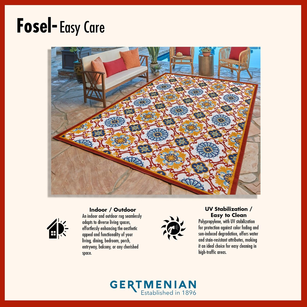 Gertmenian Fosel Lagos Multi-Color Modern Tropical Botanical Leaf Indoor/ Outdoor High-Low Area Rug