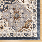 Gertmenian Herne Merrick Traditional Medallion Border Blue/Beige Area Rug