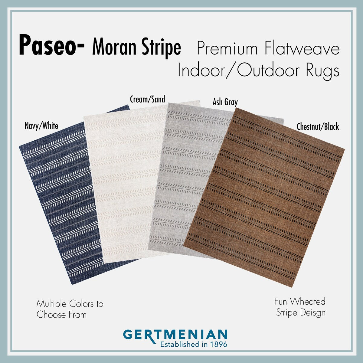 Gertmenian Paseo Moran Leaf Striped Flatweave Polypropylene Indoor/ Outdoor Area Rug Collection