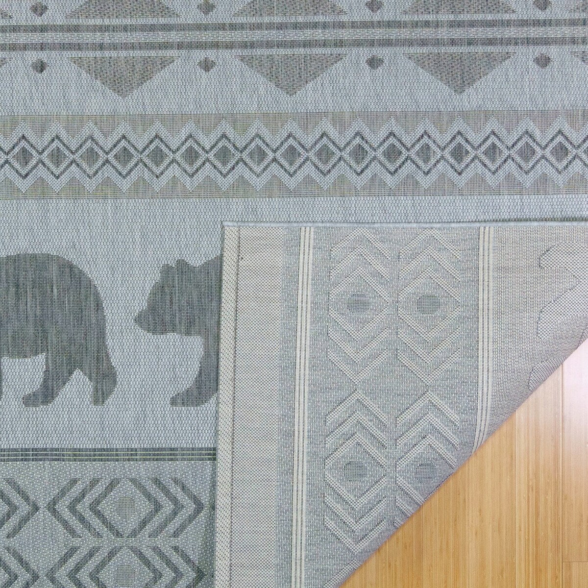 Gertmenian Paseo Orin Ash Grey Rustic Tribal Bear Indoor/ Outdoor Area Rug