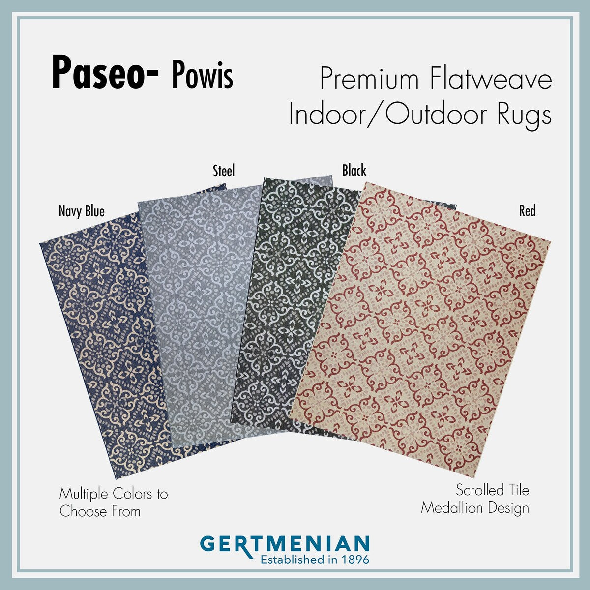 Gertmenian Paseo Powis Black Transitional Indoor/ Outdoor Area Rug