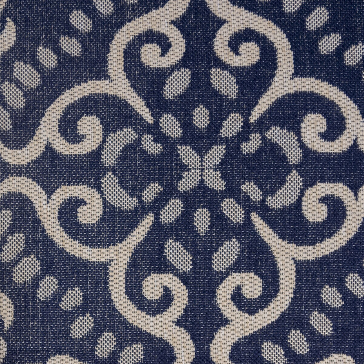 Gertmenian Paseo Powis Navy Transitional Medallion Flatweave Indoor/ Outdoor Area Rug - 6'6" x 9'6"