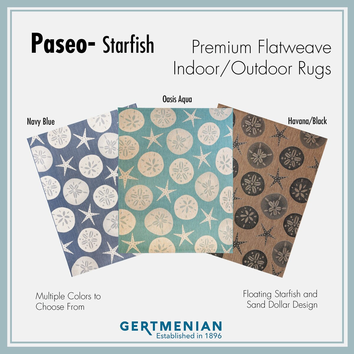 Gertmenian Paseo Starfish Oasis Aqua Casual Nautical Indoor/ Outdoor Area Rug