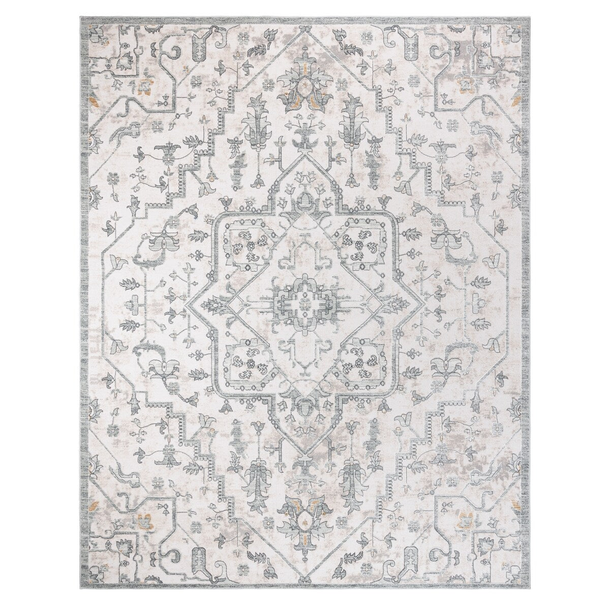 Gertmenian Quattro Cyrus Gray Polypropylene Traditional Area Rug