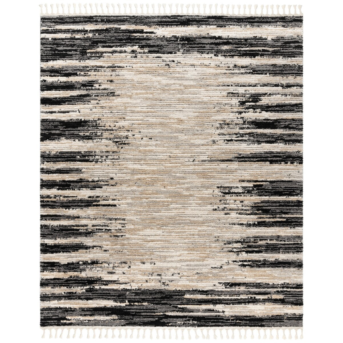Gertmenian Rafe Casual Bohemian Tribal Plush Short Shag Microfiber Indoor Area Rug Collection with Fringe