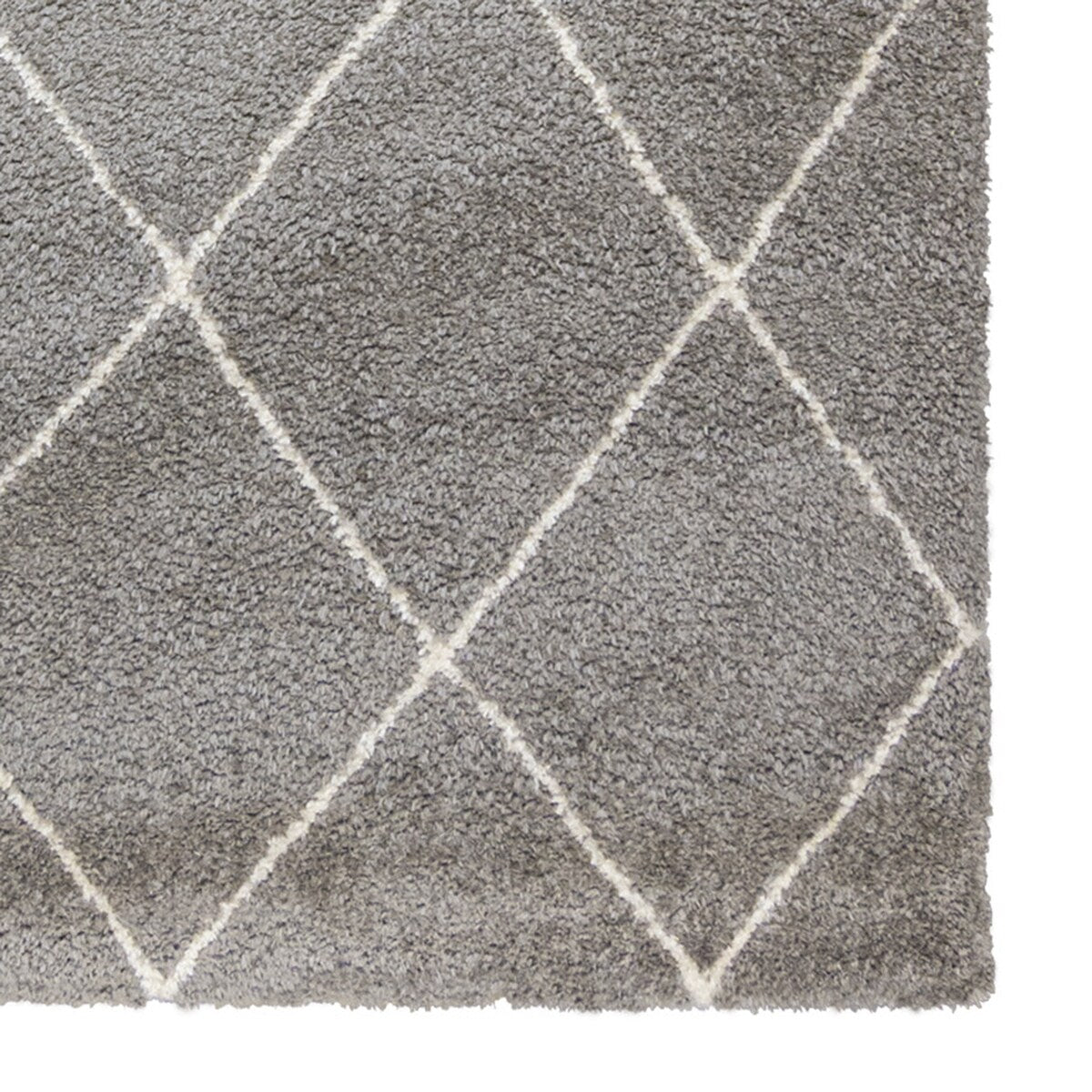 Gertmenian Thayer Diamond Modern Trellis Grey Shag Area Rug